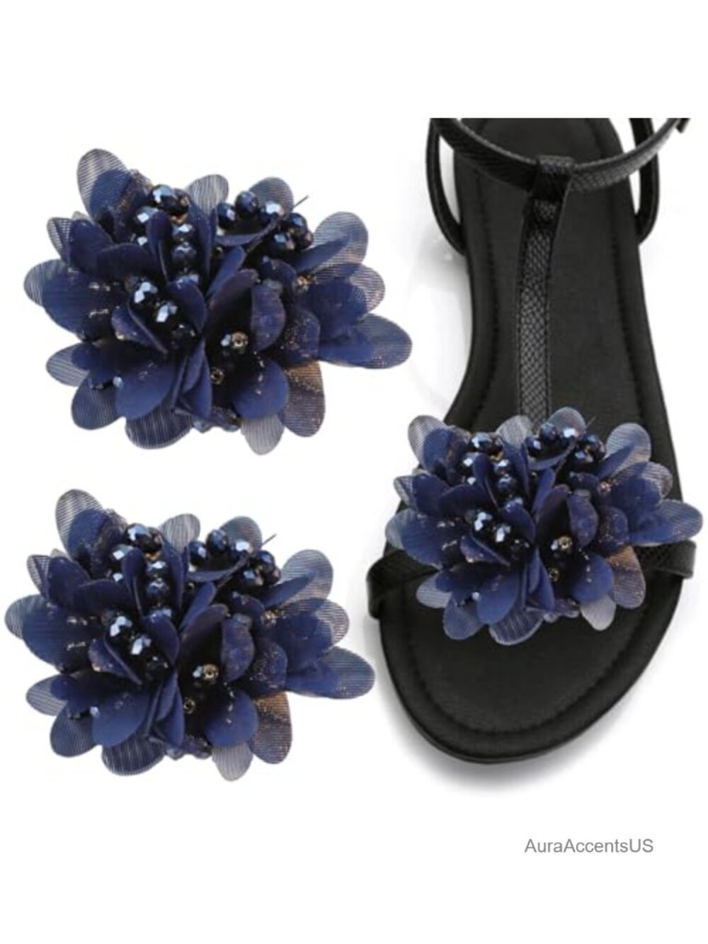 2 Pcs Floral Shoe Clips Detachable Charms for Wedding Bridal Party